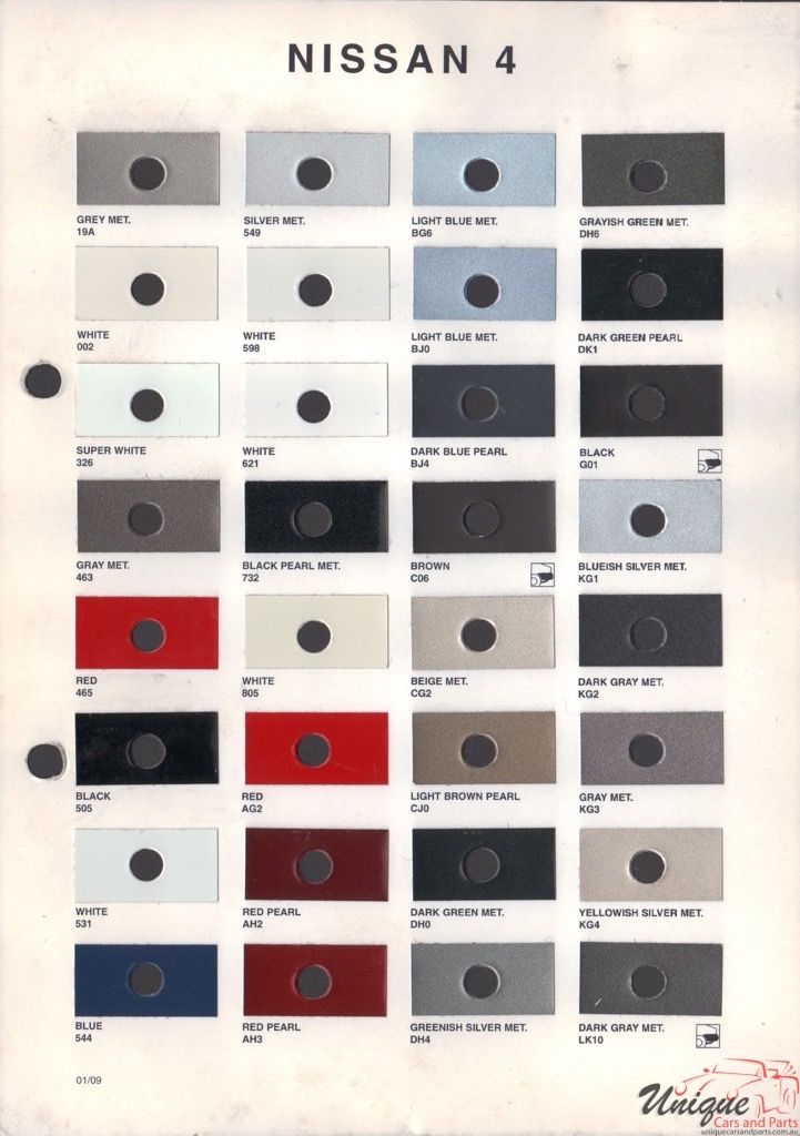1995-2002 Nissan Paint Charts Octoral 4